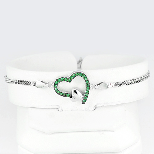 4.12 G. Heart Design Real 925 Sterling Silver Jewelry Bracelet Length 6.5 Inch.