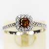 Natural Diamond 0.31 Ct. 18K White Gold Ring Size 6.5 And White Diamond 30 Pcs