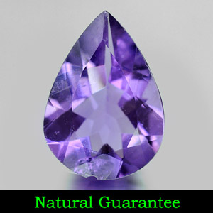 3.40 Ct. Pear Natural Violet Amethyst Unheated Brazil