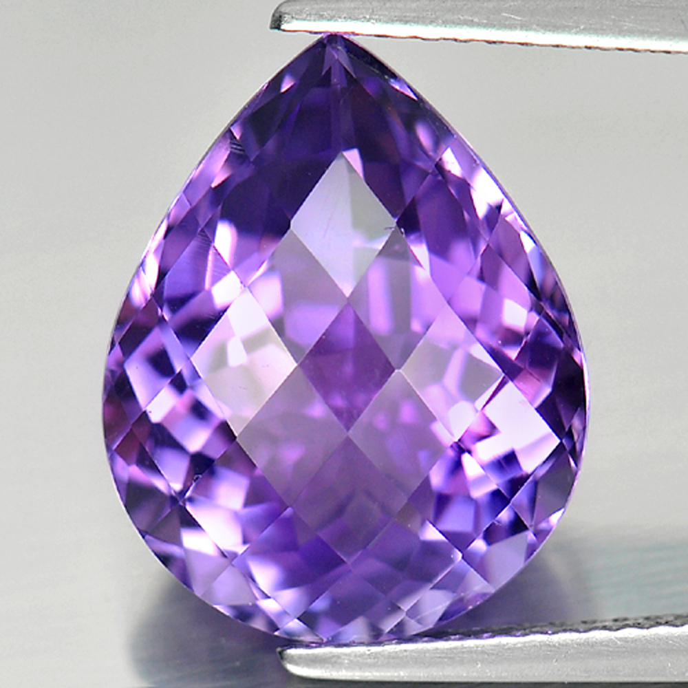 Purple Amethyst Pear Checkerboard 8.78 Ct. Natural Clean Gemstone Unheated