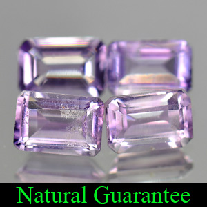 2.06 Ct. 4 Pcs. Octagon Natural Purple Amethyst Gems