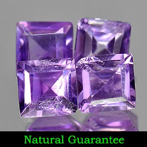 2.26 Ct. 4 Pcs. Natural Amethyst Purple Square Gemstone Unheated