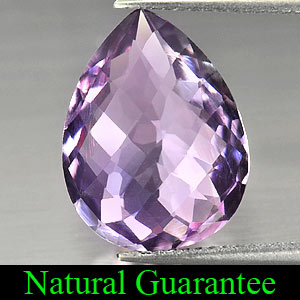6.55 Ct. Pear Checkerboard Natural Purple Amethyst Gemstone