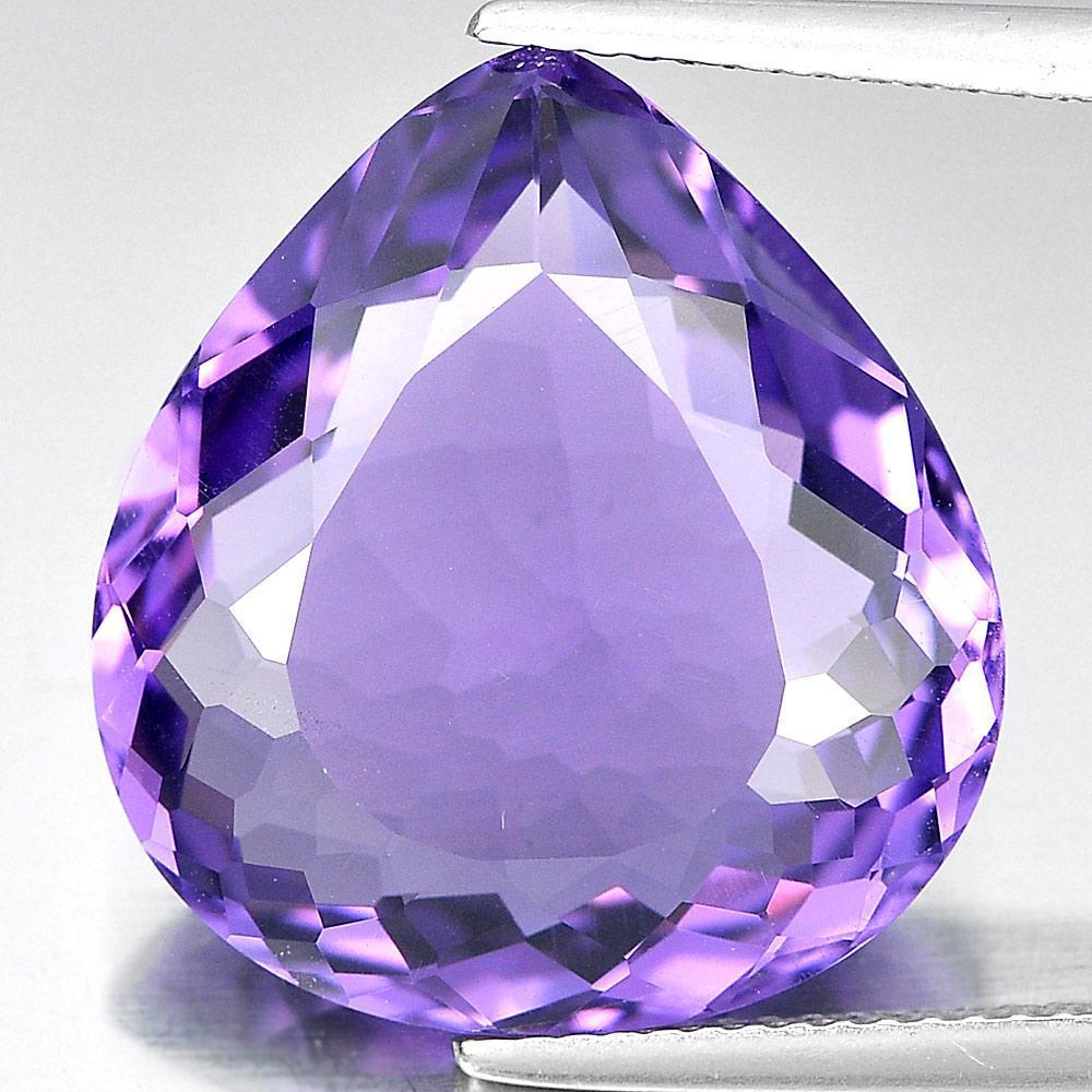 Natural Gemstone 13.85 Ct. Purple Amethyst Pear Shape Unheated