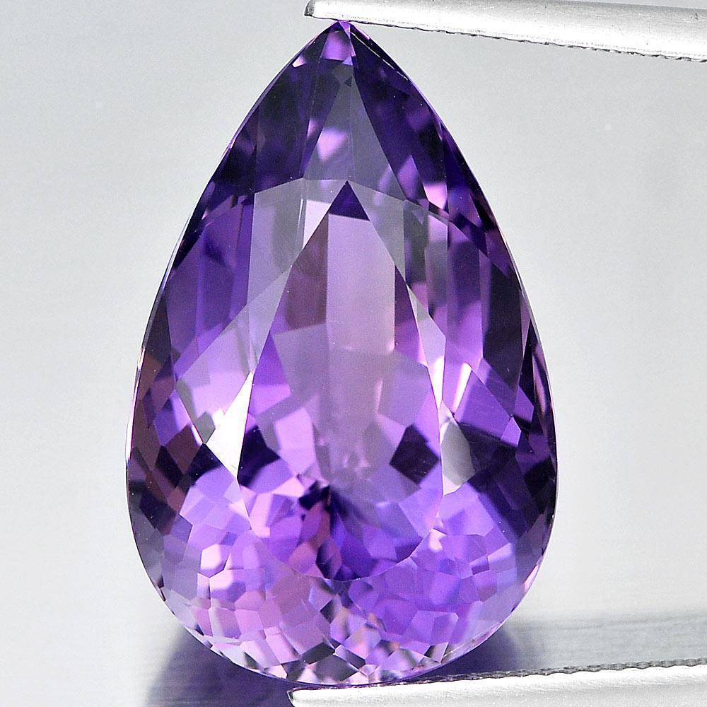 Purple Amethyst 22.03 Ct. Pear Shape Unheated Natural Clean Gemstone From Brazil