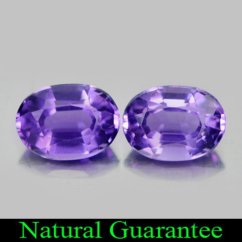 1.58 Ct. 2 Pcs. Delightful Natural Gems Purple Amethyst Oval Shape