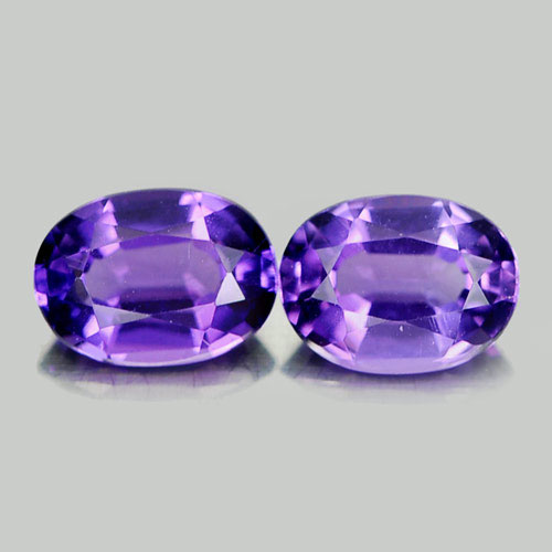 1.39 Ct. 2 Pcs. Oval Natural Gemstones Purple Amethyst Brazil