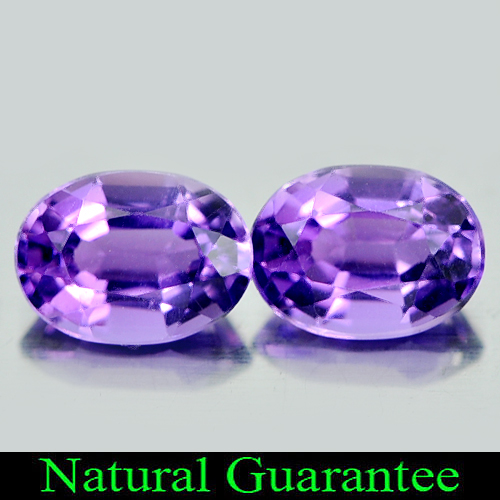 1.61 Ct. 2 Pcs. Delightful Oval Natural Gems Purple Amethyst Brazil