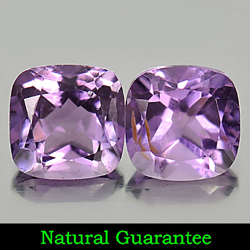 2.00 Ct. 2 Pcs. Cushion Natural Gems Purple Amethyst Good Cutting