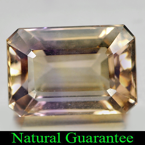 Bi Color Ametrine 7.72 Ct. VVS Octagon Shape Natural Gemstone Bolivia Unheated