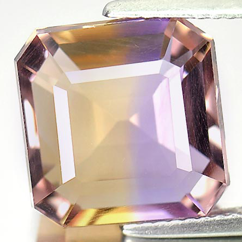 Bi Color Ametrine 8.44 Ct. VVS Octagon 12 x 11.5 Mm. Natural Gemstone Unheated