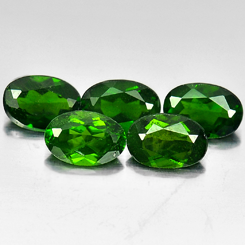 2.33 Ct. 5 Pcs. Oval Natural Green Chrome Diopside Gems