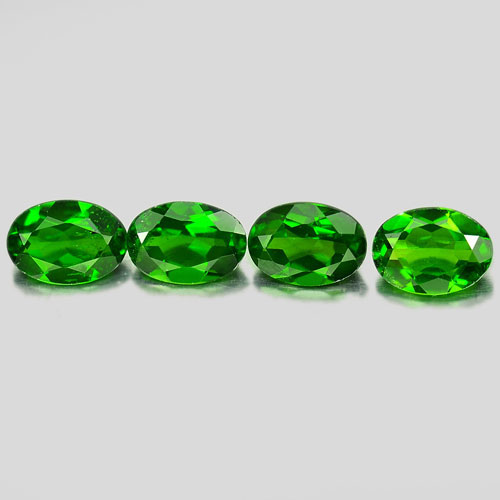 Chrome Diopside Green 3.76 Ct. Oval Shape 7 x 5.1 Mm. 5 Pcs. Natural Gemstone