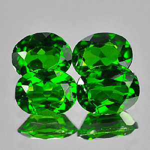 Lovely Lot 1.69 Ct. 4 Pcs Natural Green Chrome Diopside