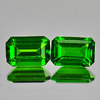0.90 Ct. Matching Pair Octagon Shape Natural Gemstones Green Chrome Diopside