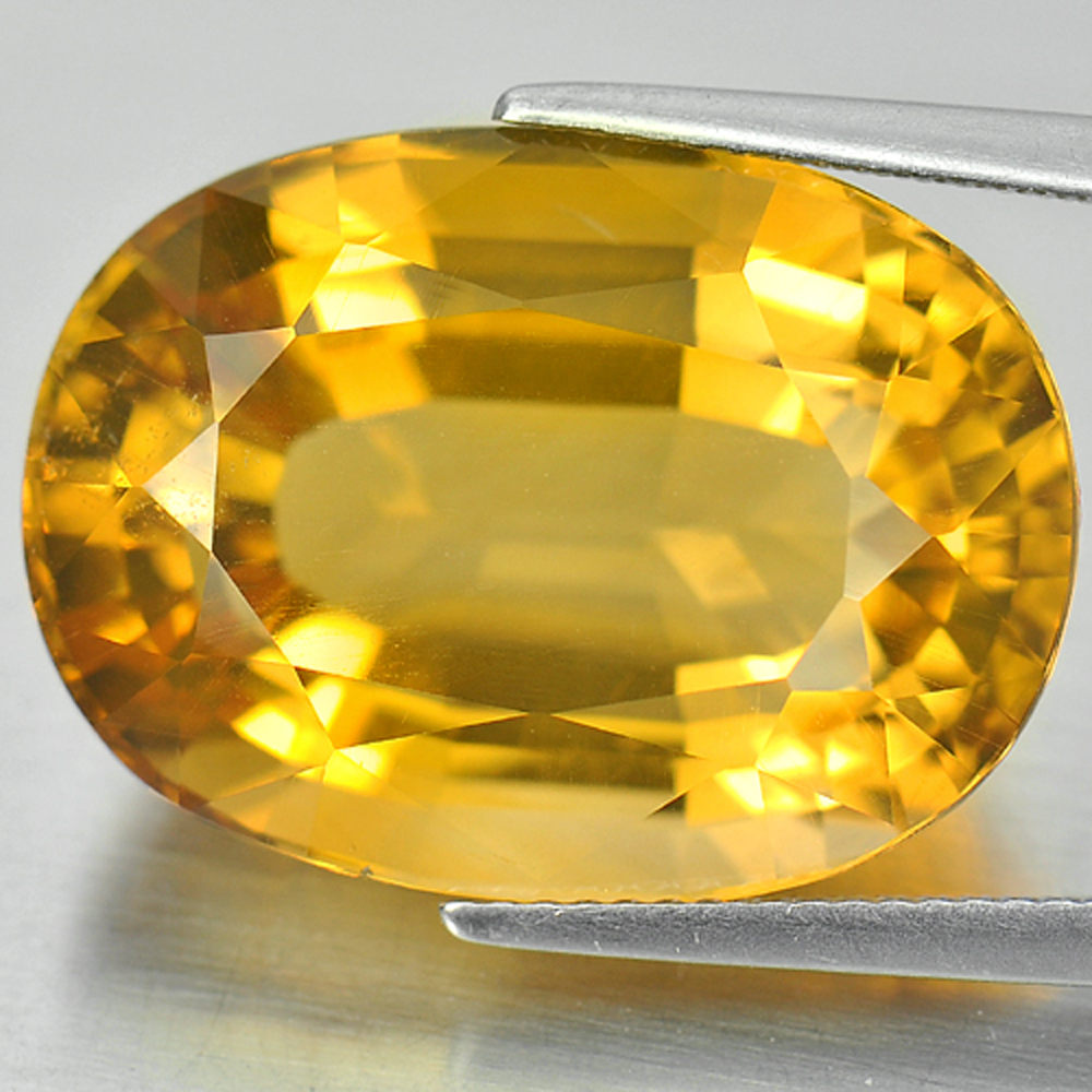 Yellow Citrine 26.91 Ct. VVS Oval Shape 22 x 16 Mm. Natural Gemstone Unheated