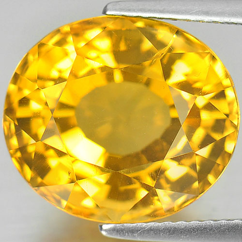 Yellow Citrine 11.09 Ct. VVS Oval Shape 14.5 x 12.7 Mm. Natural Gemstone Brazil