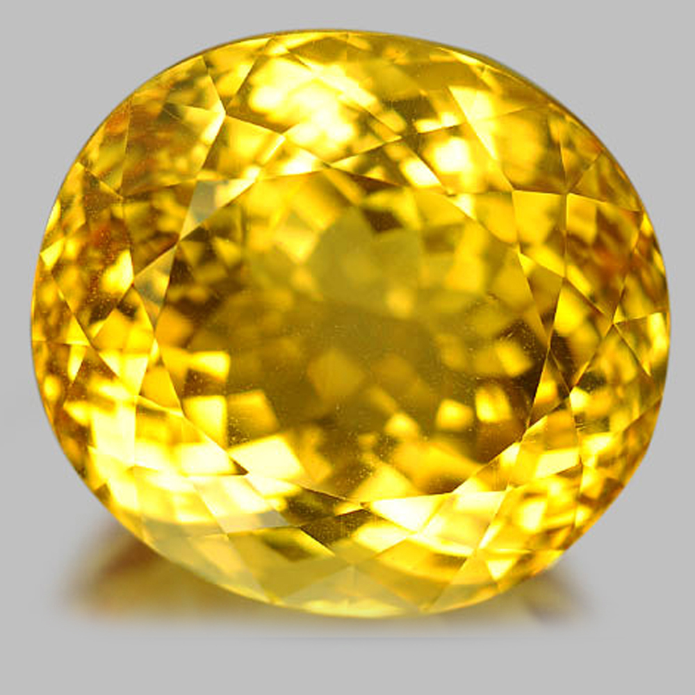 Yellow Citrine 66.10 Ct. Clean Oval 25 x 23 Mm. Natural Gemstone Brazil Unheated