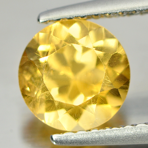 Good Natural Gem 1.30 Ct. Round Shape Yellow Citrine From Brazil