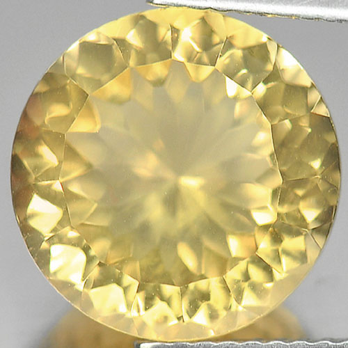 Yellow Citrine 5.64 Ct. VVS Round 11.8 Mm. Natural Gemstone Unheated Brazil