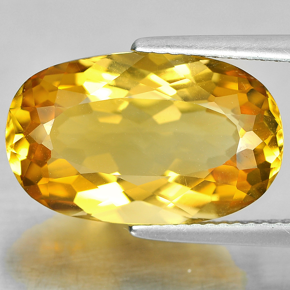 Unheated 7.83 Ct. Oval Shape Natural Gemstone Yellow Citrine From Brazil