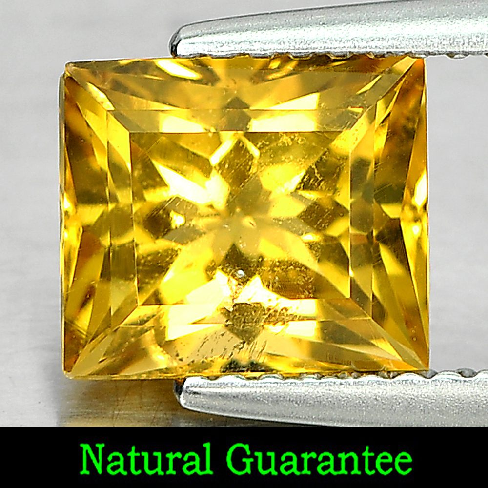 2.03 Ct. Natural Gemstone Yellow Citrine Square Shape From Brazil Unheated