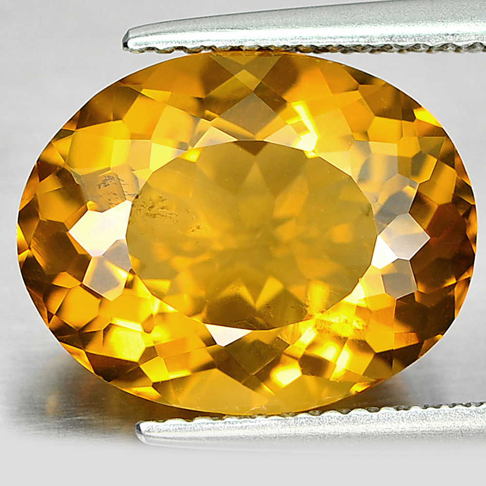 Yellow Citrine 5.67 Ct. Oval Shape 13.8 x 10.9 Mm. Natural Gemstone Unheated