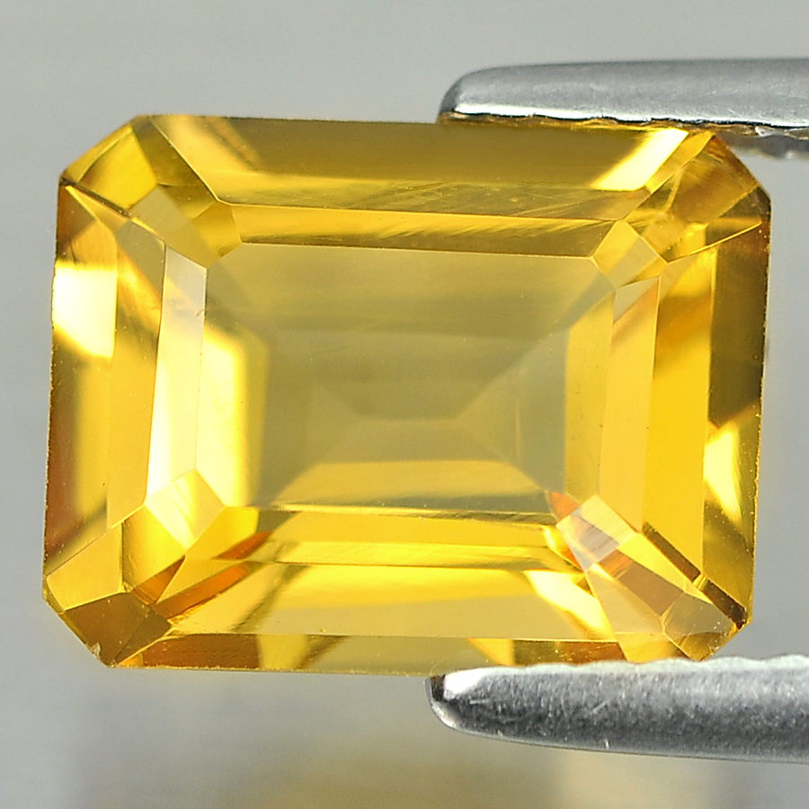 Yellow Citrine 2.83 Ct. VVS Octagon 10 x 8 Mm. Natural Gemstone Unheated Brazil