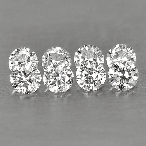 Unheated 0.18 Ct. 8 Pcs. Beauty Natural Loose Diamond Round Brilliant Cut