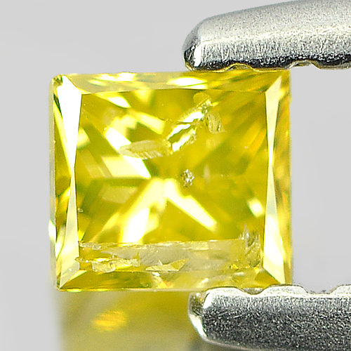Good Color 0.17 Ct. Baguette Princess Cut Natural Yellow Loose Diamond