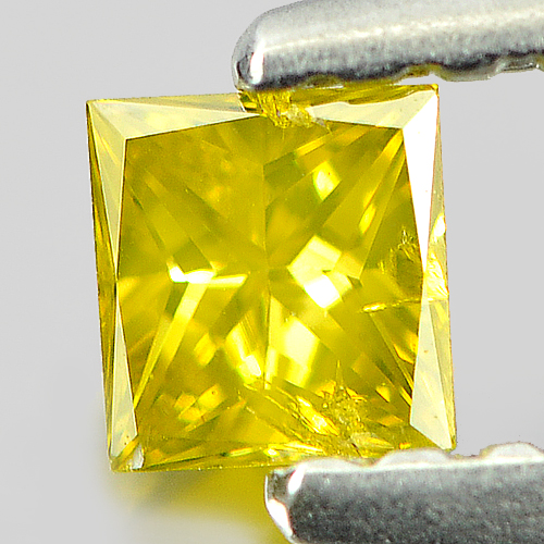 Baguette Princess Cut 0.16 Ct. Nice Natural Yellow Loose Diamond Belgium