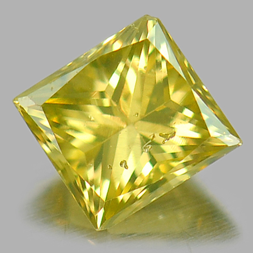 Good Natural Yellow Loose Diamond 0.18 Ct. Baguette Princess Cut Belgium