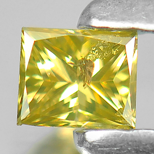 Baguette Princess Cut 0.13 Ct. Good Natural Yellow Loose Diamond Belgium