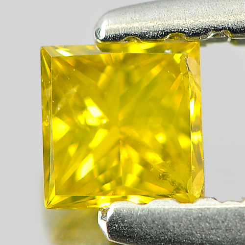 0.17 Ct. Beauteous Baguette Princess Cut Natural Yellow Loose Diamond