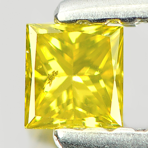 Baguette Princess Cut 0.13 Ct. Charming Natural Yellow Loose Diamond Belgium