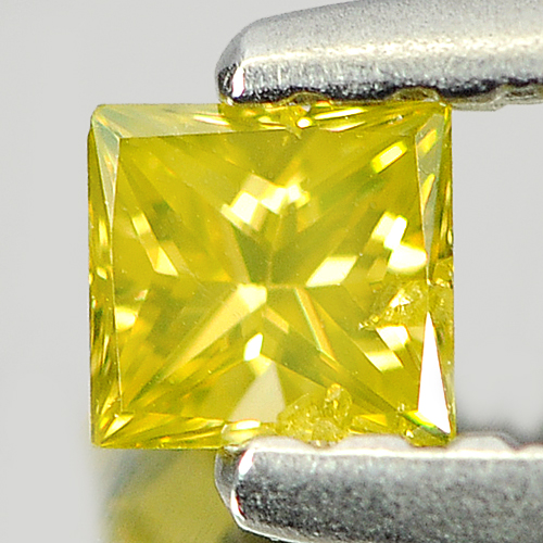 Baguette Princess Cut 0.13 Ct. Attractive Natural Yellow Loose Diamond Belgium