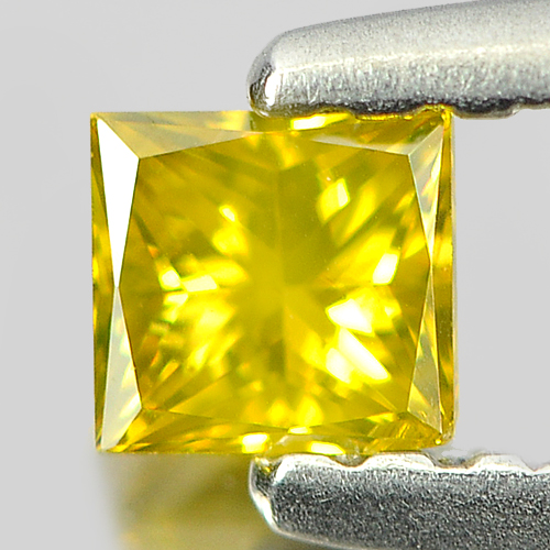 Baguette Princess Cut 0.17 Ct. Natural Yellow Loose Diamond From Belgium