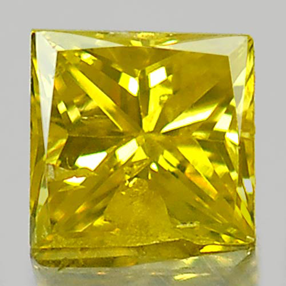 Baguette Princess Cut 0.13 Ct. Delightful Natural Yellow Loose Diamond Belgium