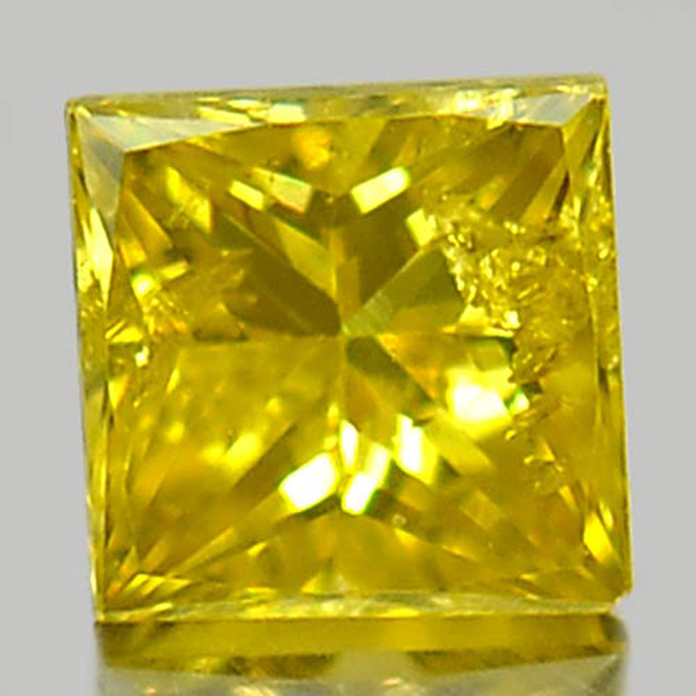 0.13 Ct. Square Princess Cut Size 2.9 mm. Natural Yellow Loose Diamond