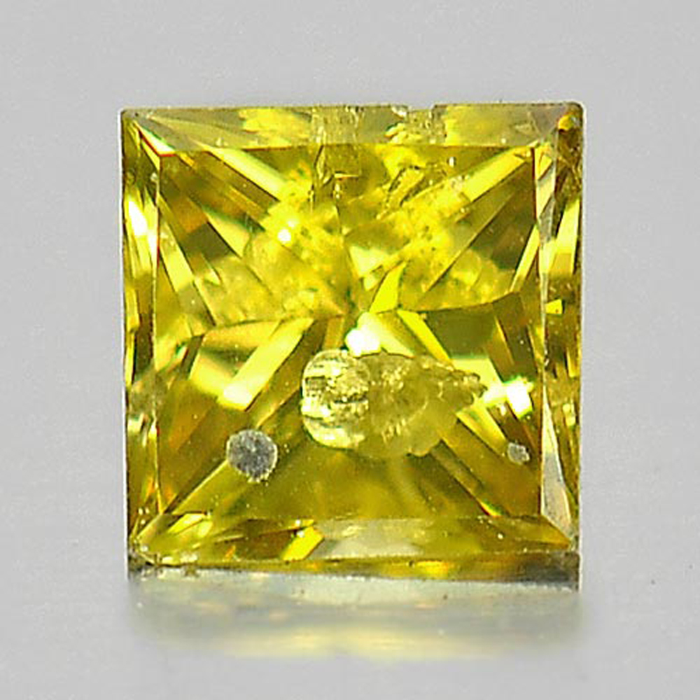 0.13 Ct. Good Square Princess Cut Natural Yellow Loose Diamond Belgium