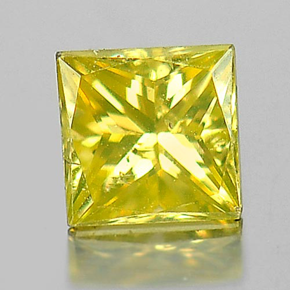 0.13 Ct. Nice Square Princess Cut Natural Yellow Loose Diamond Belgium