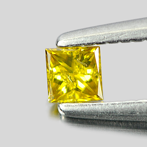 0.11 Ct. Natural Yellow Loose Diamond Baguette Princess Cut From Belgium