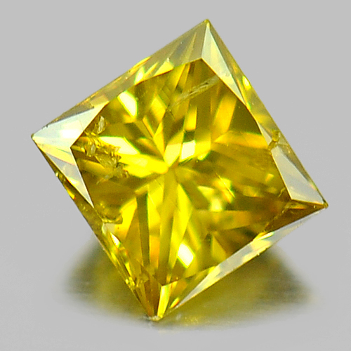 Good Baguette Princess Cut 0.10 Ct. Natural Yellow Loose Diamond Belgium