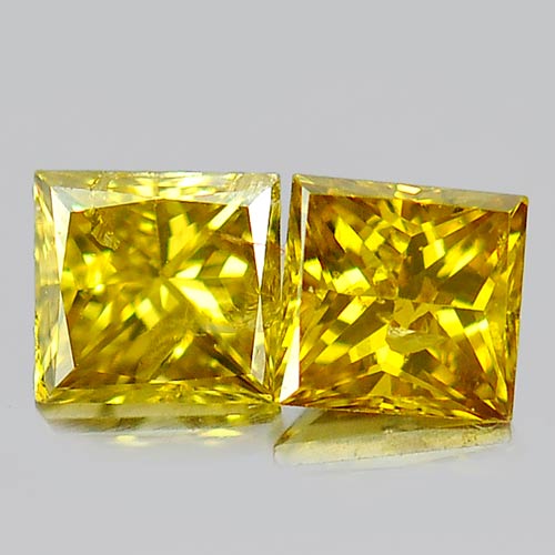 Baguette Princess Cut 0.25 Ct. 2 Pcs. Natural Yellow Loose Diamond
