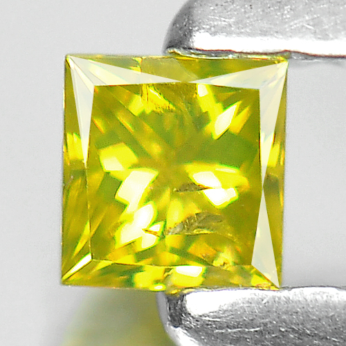Nice Baguette Princess Cut 0.10 Ct. Natural Yellow Loose Diamond Belgium