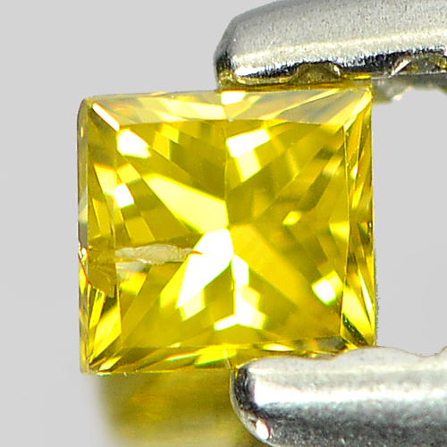 Good Baguette Princess Cut 0.10 Ct. Natural Yellow Loose Diamond