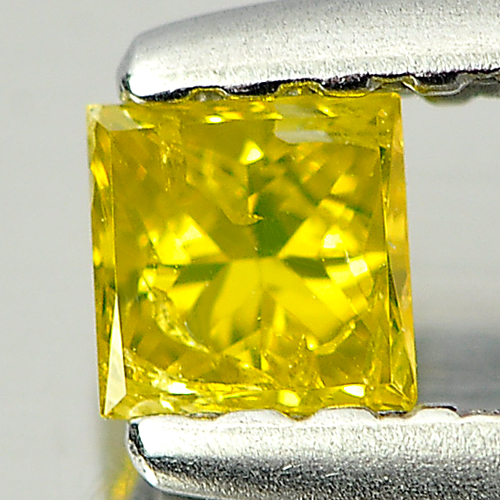 0.13 Ct. Nice Color Square Princess Cut Natural Yellow Loose Diamond