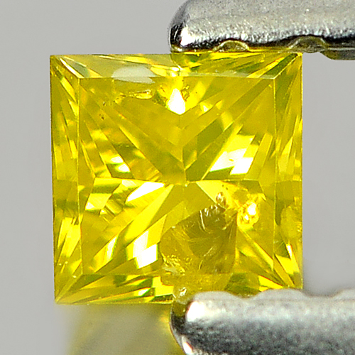 0.14 Ct. Charming Square Princess Cut Natural Yellow Loose Diamond