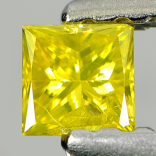 0.13 Ct. Nice Cutting Square Princess Cut Natural Yellow Loose Diamond