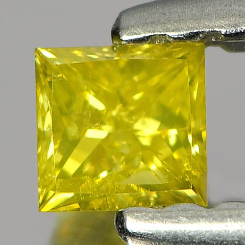 0.13 Ct. Nice Color Square Princess Cut Natural Yellow Loose Diamond